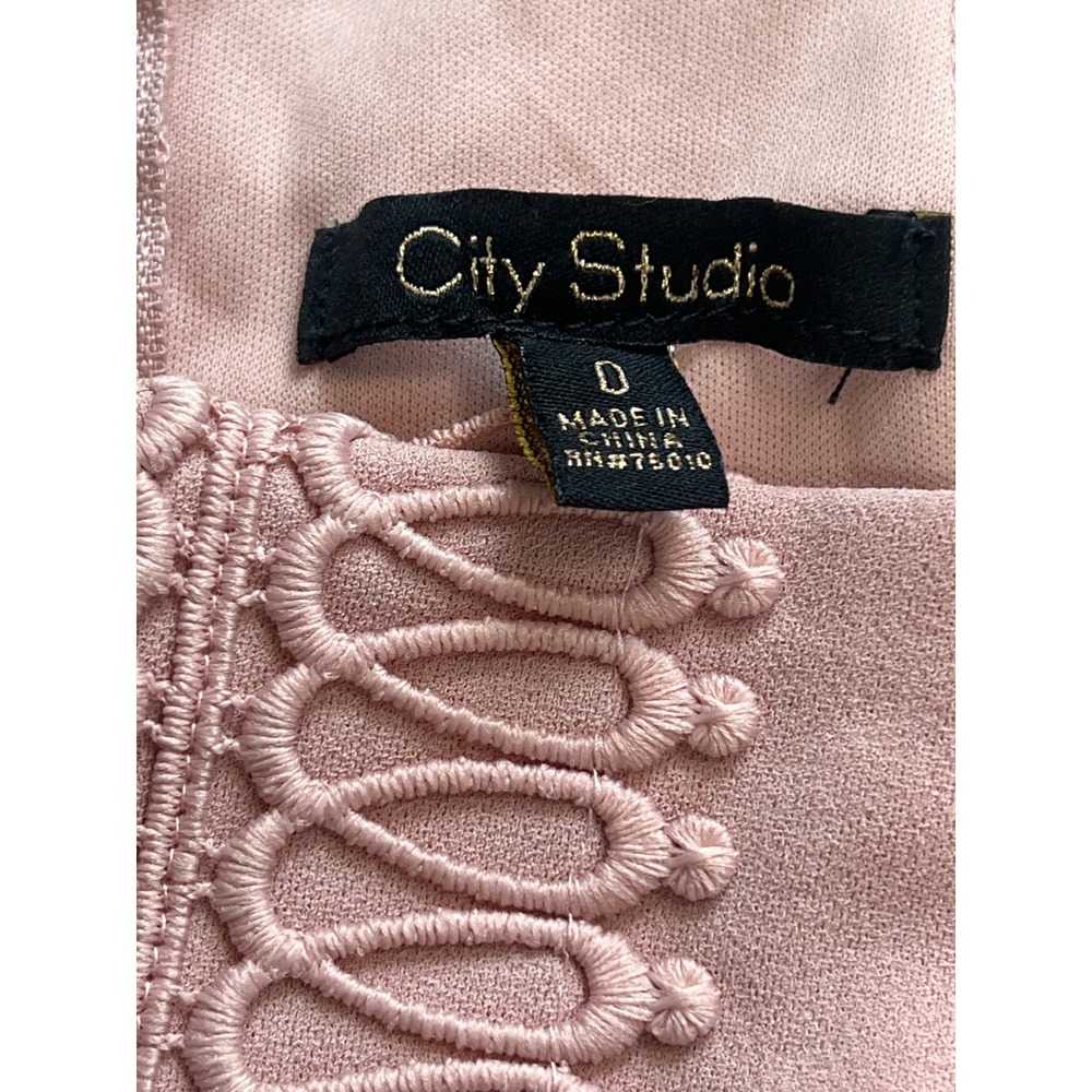 City Studio Womens Pink Soutache Halter Fit and Flare Skater Dress Size 0 NWT - Picture 7 of 8